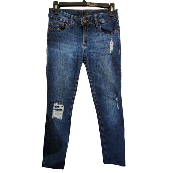 DL1961 Ripped Distressed Florence Insta Sculpt Buckley Blue Denim Jeans Size 25 - Picture 3 of 15